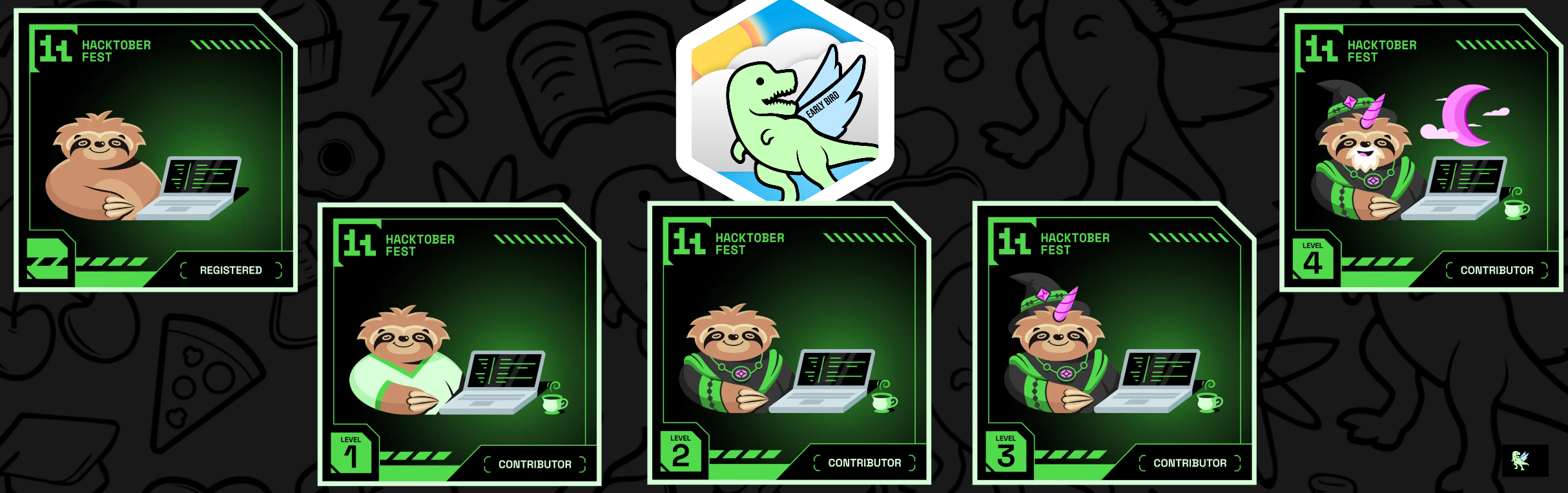 An image of @hamzathul's Holopin badges, which is a link to view their full Holopin profile