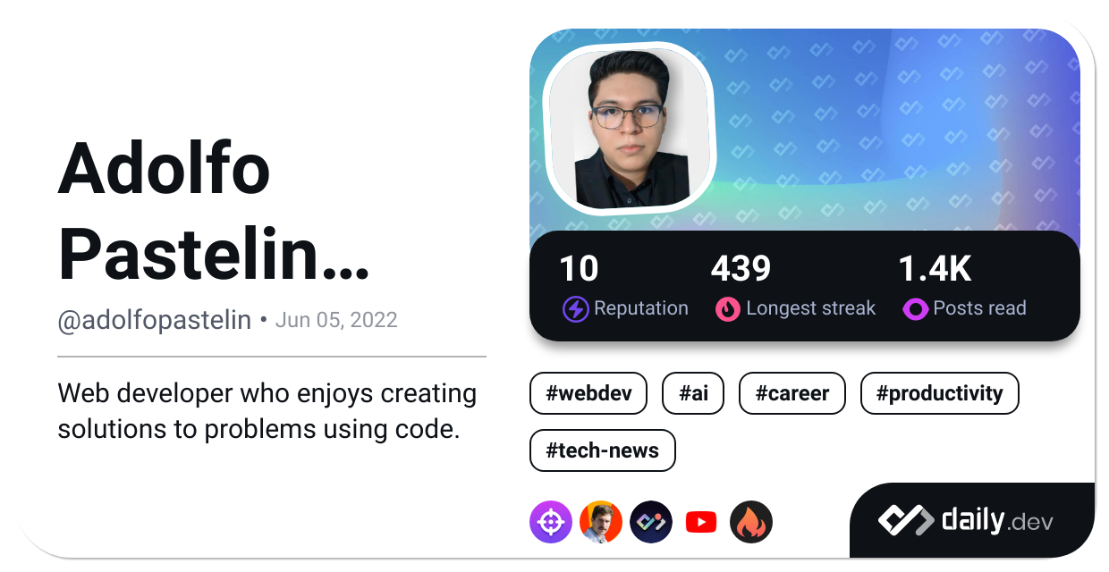 Adolfo Pastelin Enciso's Dev Card