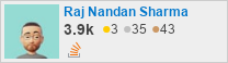 profile for Raj Nandan Sharma on Stack Exchange, a network of free, community-driven Q&A sites