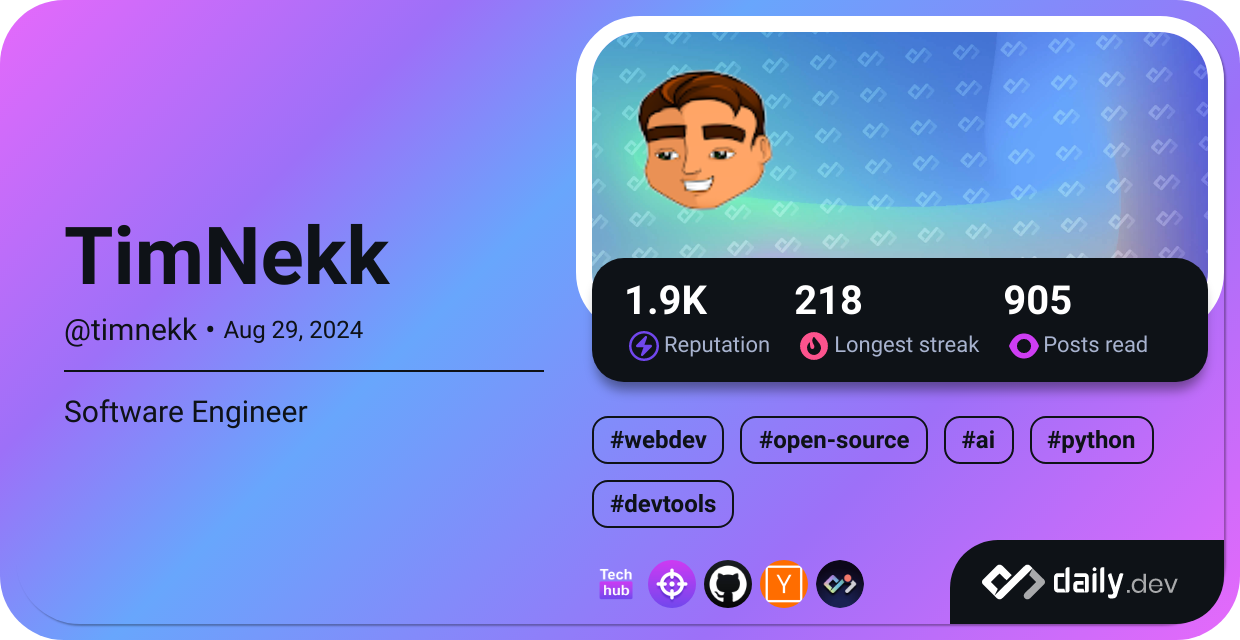 TimNekk's Dev Card