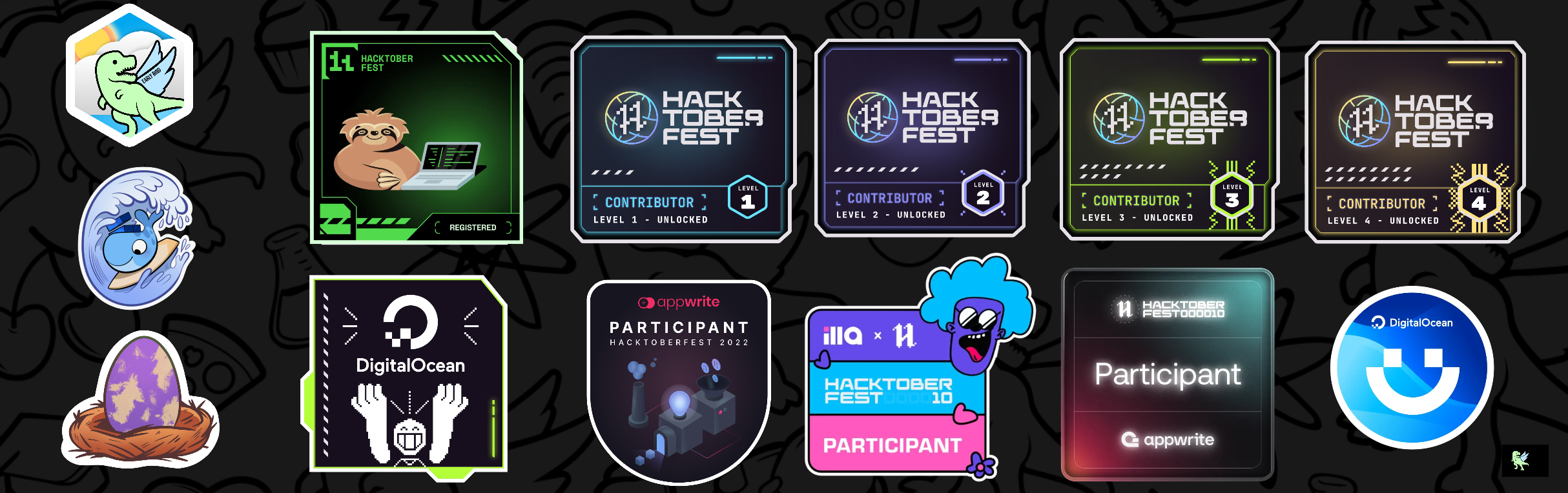 An image of @adeeteya's Holopin badges, which is a link to view their full Holopin profile